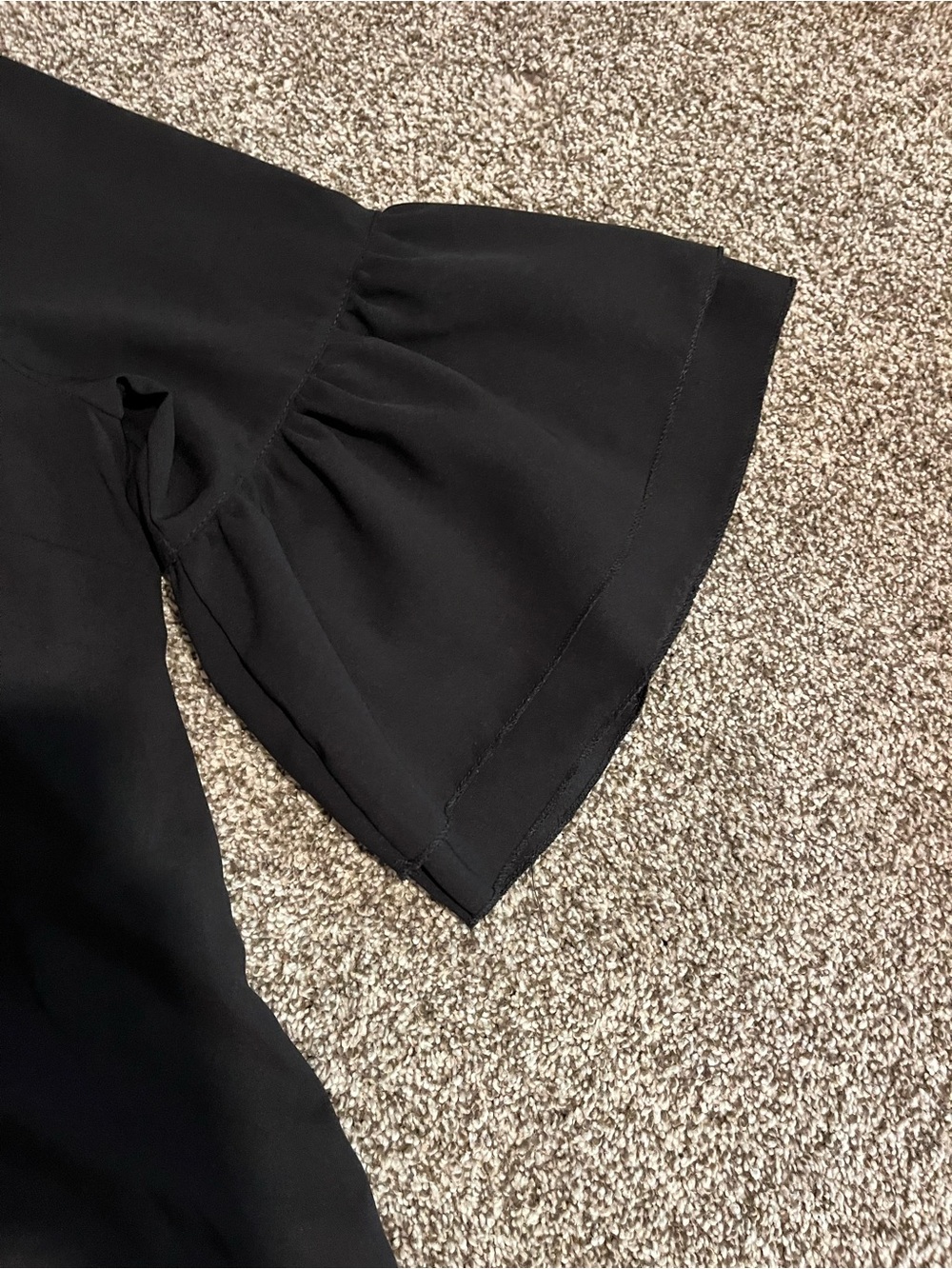SimpleFun Black Ruffle-Sleeve Tunic Top - Picture 4 of 5